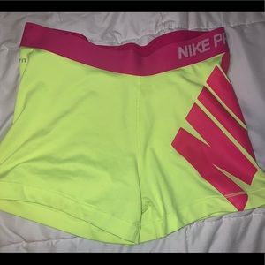 -Neon yellow Nike Pros